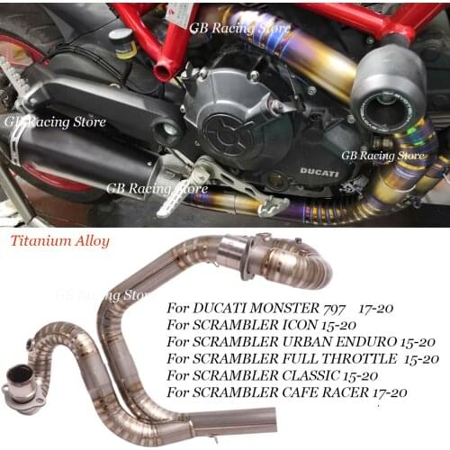 Slip On For SCRAMBLER ICON 2015 2016 2017 2018 2019 2020 Full System Moto Exhaust Escape Moto Titanium Alloy Front Link Pipe