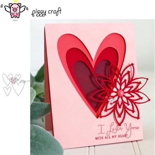 Piggy Craft metal cutting dies cut die mold 4Pcs Love card decoration Scrapbook paper craft album card punch knife art cutter die