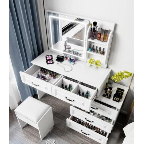 Dressing table makeup table can stretch and shrink the multifunctional household storage cabinet