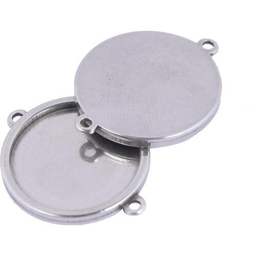 5pcs 20mm Cabochon Bracelet Bezel Blanks Diy Base Connector Settings For Jewelry Making Findings