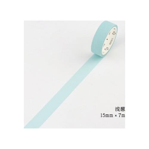 1.5cm 7m 1 pcs basic color bright greenish blue design washi tape DIY Scrapbook Sticker Label Masking home decor