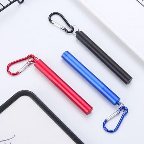 Smooth 1 Set Lightweight Dry Promptly Collapsible Straw Stainless Steel Telescopic Straw Detachable for Eating