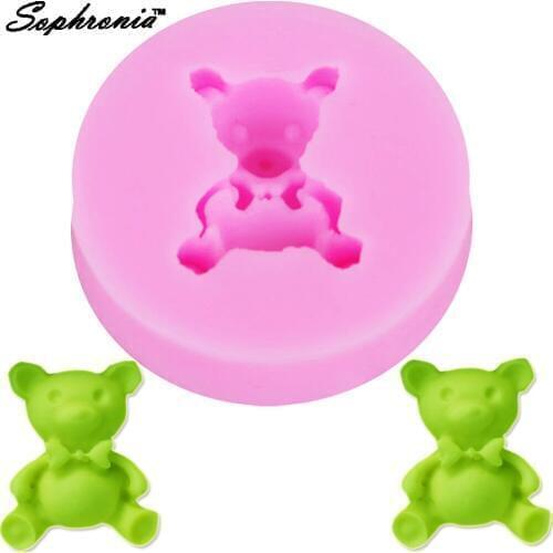 10PCS/SET F1004 Cute Bear Silicone Mold Fondant Cake Decorating Chocolate Gumpaste Resin Clay Candy Moulds Kitchen Baking Moulds