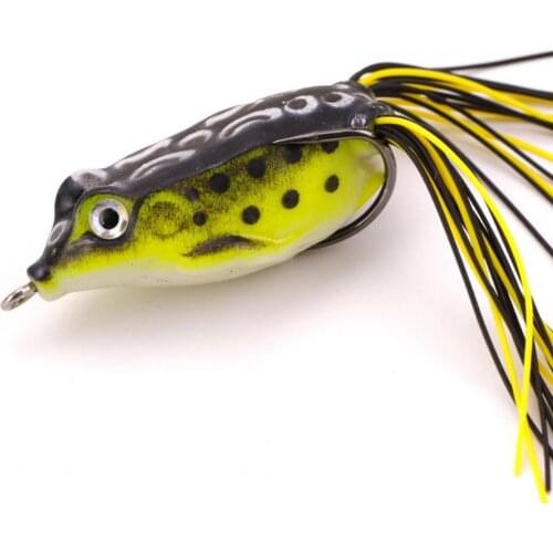 5Pcs/Set Frog Lure Strip Line Double Hook Colorful Soft Simulated Topwater Fishing Crankbait for Outdoor