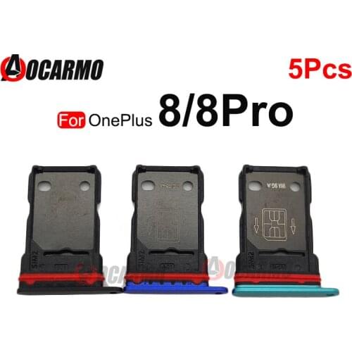 5Pcs SIM Tray For OnePlus 8 Pro 8Pro Dual Sim Card Holder Slot Replacement Part