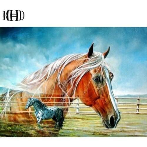 5D DIY Diamond Embroidery Horse Crystal Home Decor Picture Full Round Diamond Cross Stitch Diamond Painting Mosaic