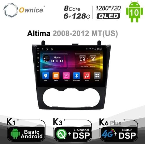 6G+128G QLED Android 10.0 Car GPS 2 Din Radio player for Nissan Teana altima 2008 - 2012 4G LTE1280*720 DSP SPDIF Audio BT5.0
