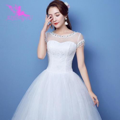 AIJINGYU 2021 girl Customized new hot selling cheap ball gown lace up back formal bride dresses wedding dress FU299