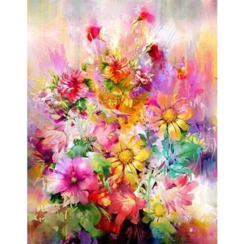 Abstract Flower Diamond Mosaic Oil Painting Daisy Diamand Paint Complet Rhinestones Picture Wall Stickers New Hobby Diamond Dot