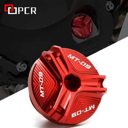 For Yamaha MT09 MT 09 TRACER FZ09 M2.0*2.5 Motorcycle Aluminum Oil Filler Cap Plug cover with mt-09 logo