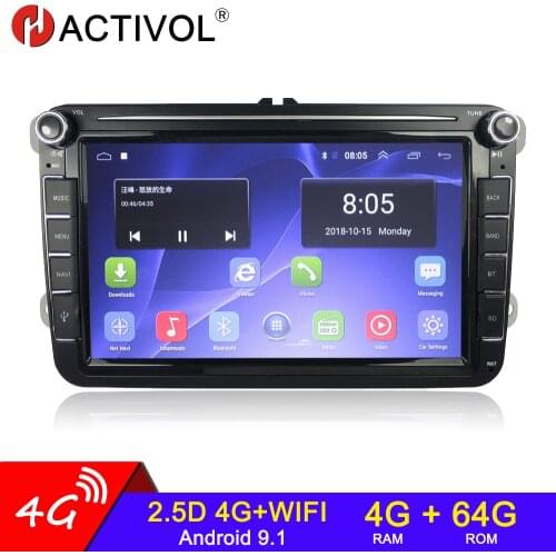 4G+64G 2 Din Android Car Radio multimedia For VW Volkswagen Skoda Octavia golf 5 6 touran passat B6 polo Jetta 2Din car stereo