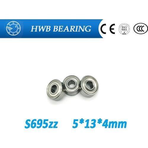 Free shipping 10pcs S695ZZ s695 zz S695-2Z ball Bearings 5*13*4mm Miniature Stainless steel bearings S619/5ZZ