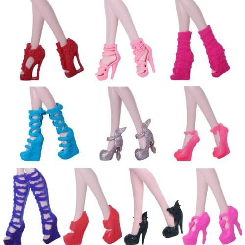 High Quality Shoes Fashion Mixed Style High Heel Boots Colorful Sandals Accessories for Monster High Doll 10" Dollhouse Toy