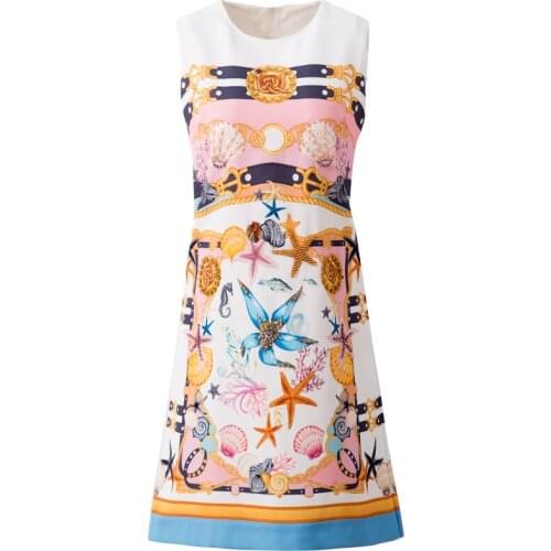 DIDABOLE Designer High Quality Summer New WomenS Fashion Party Casual Elegant Chic Print Diamond Gorgeous Mini Vest Dress