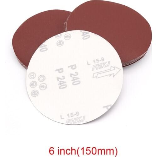 1/5/50/100PCS 6Inch 150mm Round Dry Flocking Sandpaper Pad Disk Sand Sheets Grit 150-1000 Hook And Loop Sanding Disc