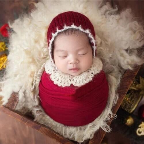 Infant Bebes Accesorios Recien Nacido Studio Photo Shooting Outfits Newborn Photography Props Baby Girl Christmas Hat Wraps Set