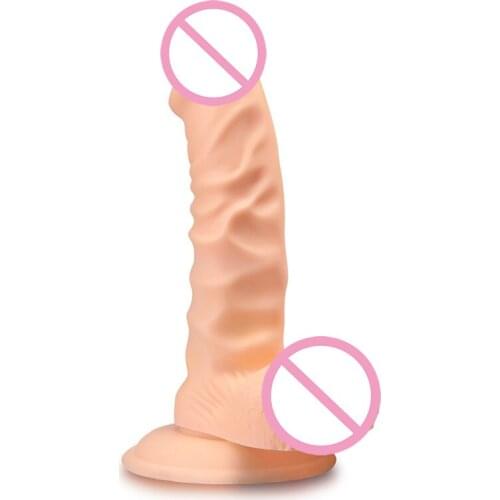 Erotic Soft Dildo Realistic 6.3 inch Suction Cup Big Dildo Strapon Penis Artificial Dick Adult Sex Toys for Woman Sex Products