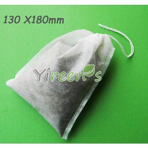 1000pcs/lot 130 X180mm Non-woven Fabric Tea Filters, Single string Tea Bags, Plant medicine powder bag, Foot bath bag, spice bag