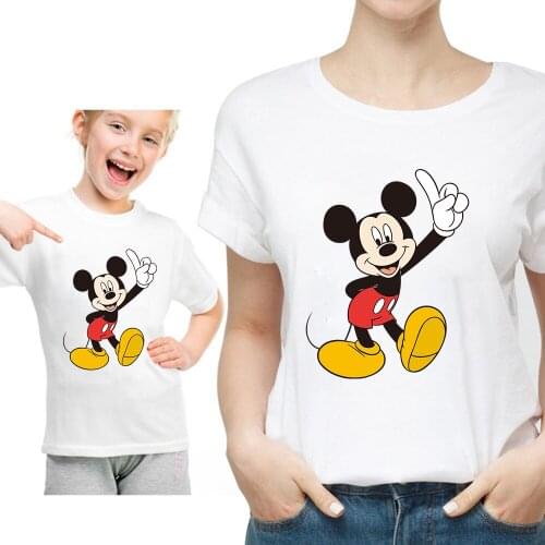 Summer Family Matching Short T Shirt Mommy And Girl Son Print Mickey Mama Boys Clothes Fashion T Shirt Litte Baby Kids Outfits