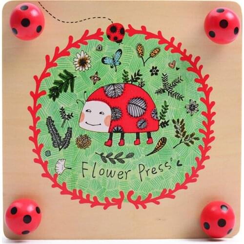 Mideer Children Early Educational Baby Colorful Cartoon Interesting Wooden Plant Embossing Specimens Holder Handmade Toys