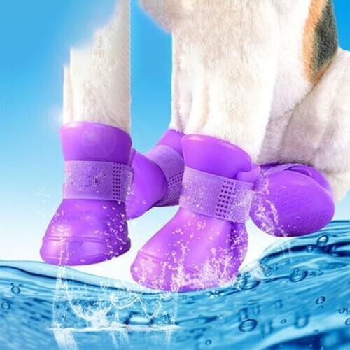 Miflame Waterproof Pet Shoes For Dog Boots Silicone Dog Shoes Small Dogs Accessories Pomeranian Spitz Shoes Non-slip Pet Boots
