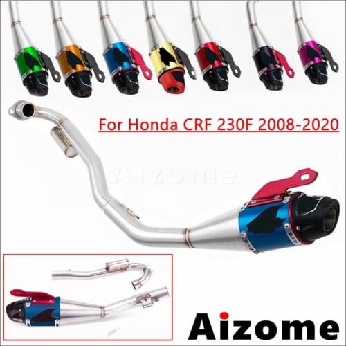 Motorcycle Complete Aluminum Muffler Stainless Steel Exhaust Pipe System Kit For Honda CRF230F CRF 230F Dirt Bike MX Motocross