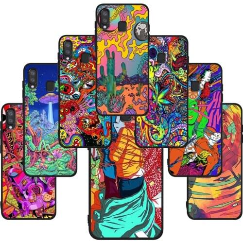 Colourful Psychedelic Trippy Art Soft Cases For Samsung Galaxy A71 A51 A41 A31 A20E A10 A20 A40 A50 A70 Black TPU Phone Case