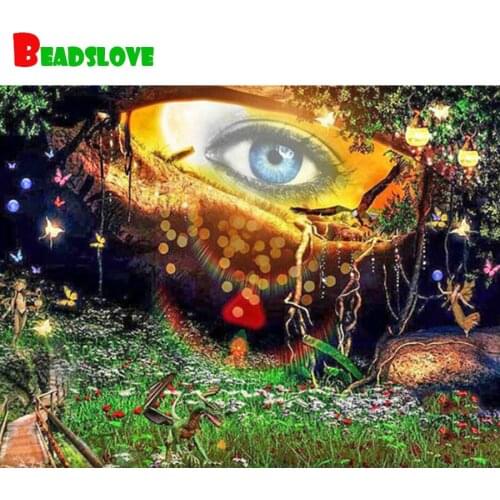 DIY diamond painting stitch cross kit Abstract eyes dreamy forest embroidery 5D full square round drill diamond mosaic decor new