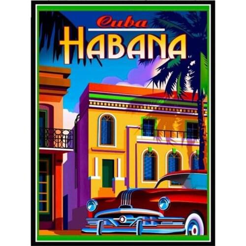 Landscape City DIY Cross Stitch 11CT Embroidery Kits Needlework Craft Set Printed Canvas Cotton Thread Home Wholesale