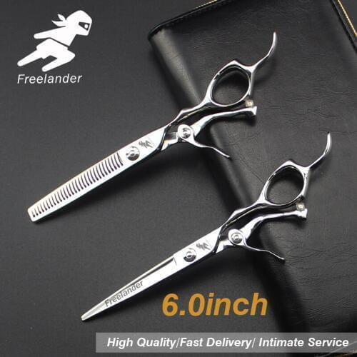 6 inch Professional hair Barber scissors set straight scissors and curved pieces hair care & styling