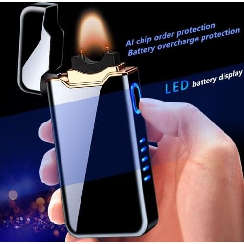 2021 new Ignition Arc Electronic USB Electric Flame Lighter Metal Gift AI Charge Protection Cigar Lighters