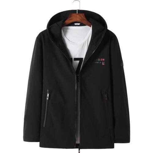 Plus size 8XL 7XL 6XL 5XL new arrival jackets men brand-clothing autumn spring black hooded coat male top quality windbreaker