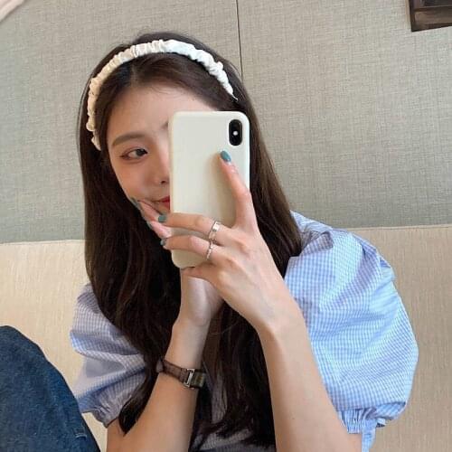 New 2021 Pleated Bubble Headbands Satin Sweet Fashion Non-slip Head Hoop Candy Color Ruched Hair Hoop Hair Accessories