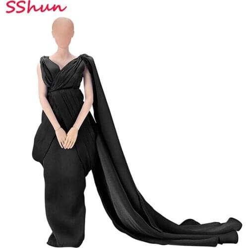 1/6 Scale Female Full Evening Dress 3 Color Ladies Evening Dress For 12'' Action Figure Body DIY Accessories