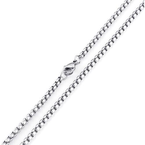 Simple square pearl chain titanium steel necklace with chain DIY jewelry