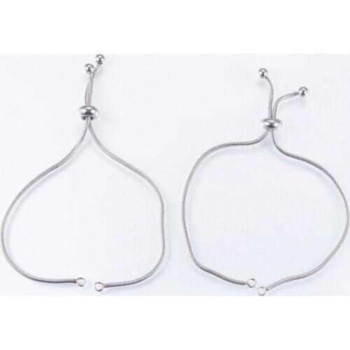 10pcs 230mm Adjustable 304 Stainless Steel Bracelet Making Slider Bracelets for Women DIY Jewelry Charm Bracelets Making