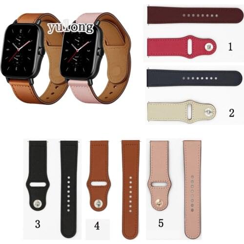 Quality Leather Watch Band Strap for Huami Amazfit GTS 2 2E mini Smart Watch Repleacement Strap for Bip Lite s GTR 2 20mm 22mm
