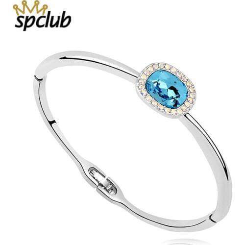 Luxury Crystal From Swarovski Charms Bracelets for Girls Simple Trendy Bangle & Bracelets For Women Bijoux Femme Wedding Jewelry