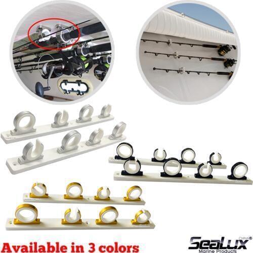 Sealux Aluminum multiple rod holder set 4 pair for Boat Yacht Fishing Marine Accessories
