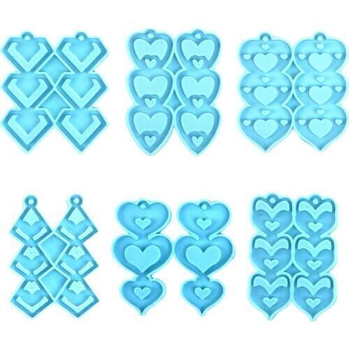 Earrings Pendant Keychain Epoxy Resin Mold Keyring Casting Silicone Mould DIY Crafts Jewelry Making Tools