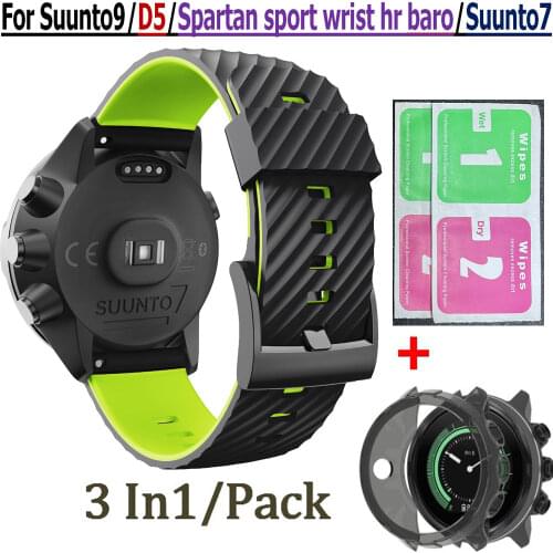 TPU Bracelet Watch Case Protective Cover for SUUNTO9/D5/Spartan Sport/Wrist HR Band Silicone 24mm Wristband for SUUNTO 9 Strap
