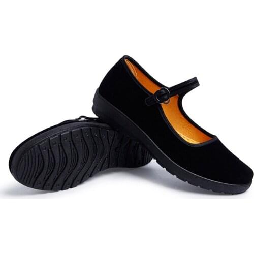 Traditional Chinese Old Beijing Fabric For Shoes Women Flats Massage Hotel Work Casual Canvas Shoes Ancient Drama Props Performa