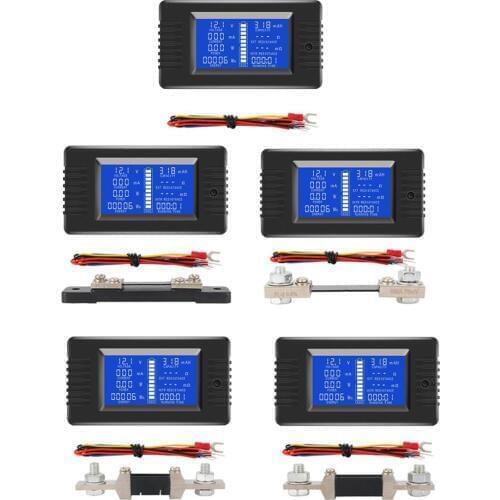 DC 0-200V 0-300A Battery Tester Voltmeter Ampmeter Power Impedance Capacity Energy Time Meter 50A/100A/200A/300A Multimeter