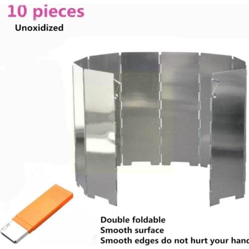 10 Tablets Outdoor Stove Wind Camping Equipment Deflector Stove Camping Windshield Plates Screen Folding Camping F5W4 Equip X1C9