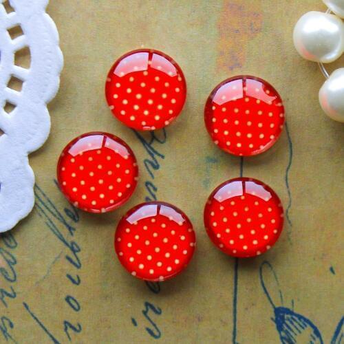 12mm 25mm 14mm 16mm 18mm 20mm Photo Glass Cabochons Round Cameo Set Handmade Settings Dot 04