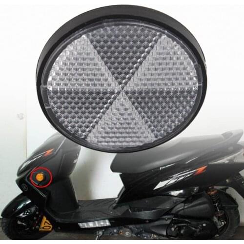 2Pcs Motorcycle Round Clear Front Reflector Safety Mark Decal Sticker For Harley For ATV Bikes Dirt Scooter Cafe Racer Scrambler