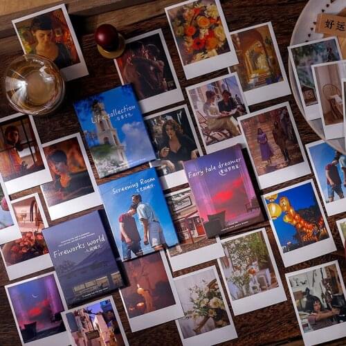 30pcs/Box Stationery Decoration Sticker Retro Movie Sticker Collage Card Scrapbook DIY Diary Phone Photo Album Sticker Label