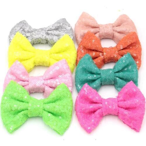 38 pcs/lot , Large Sequin Bows 4 inch Bows For DIY Wedding or Hair Accessories