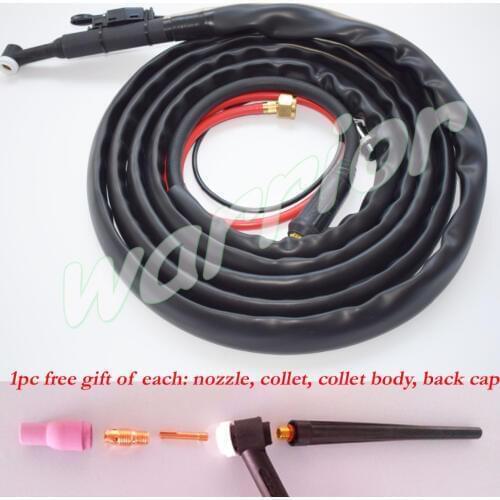 4 Meters Air Cooled 125Amps WP-9 Gas Electricity Seperated Torch For Tig Welding Leather Cover