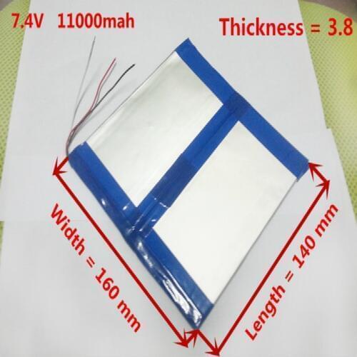 The tablet battery Original 7.4V 11000mAH Battery for U9GT5 ,Vido N90FHDRK,Visture V5HD,V97HD,Play X900 Tablet PC 38160140